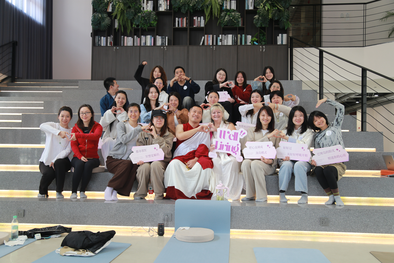 group photo with Kerry Clancey in China after a healing class